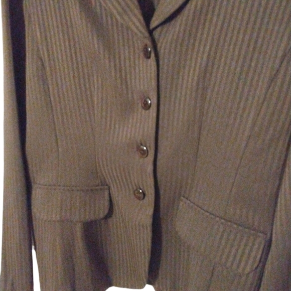 K.C. Spencer New York Blazer Deep Brown Pinstripe Office Casual Girl Boss 10 - Picture 7 of 10